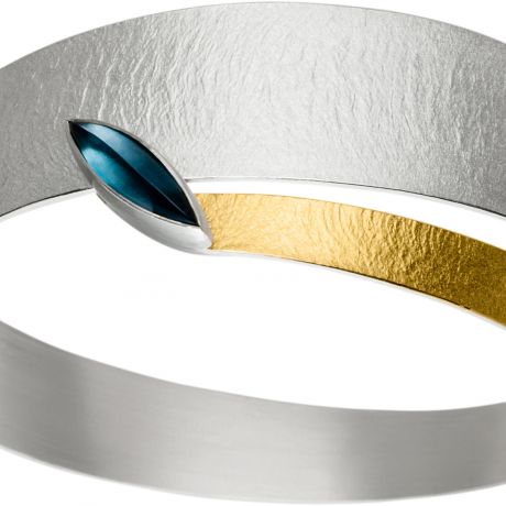 Armband zilver goud en topaas