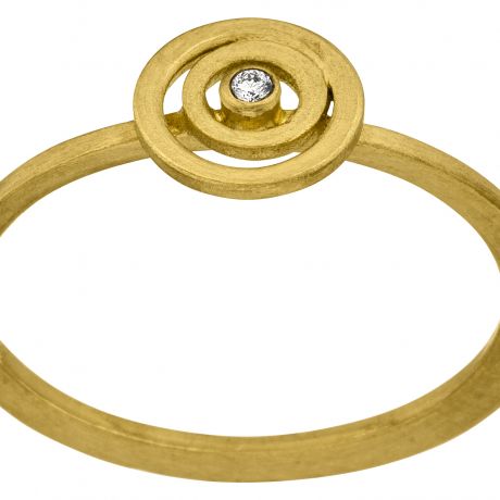  Gouden ring cirkel met diamant